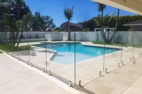 Glass Pool Fencing vs. Mesh Pool Fencing - Aquaview Pool With Fence, Mesh Pool Fence, Pool Fence Ideas, Glass Fencing, Pools And Patios, Pool Fences, Second Story Deck, Glass Pool Fencing, Glass Railing System