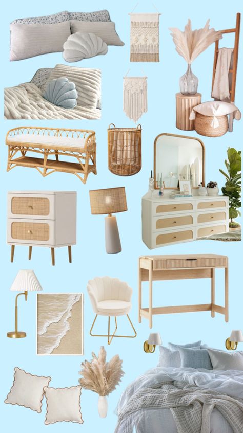 Neutral tones with elements of the sea side Beachy Boho Bedroom, Beachy Boho, Sea Side, Neutral Bedroom, Boho Bedroom, Bedroom Inspo, Neutral Tones, Room Makeover, Tiny House