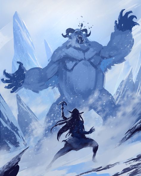 Caio Santos @ Ukulele Wand of Thunder on Twitter: "Dead daddy Yeti #CriticalRoleArt… " Yeti Art, Thunder Snow, Sea Monster Art, Ice Monster, Icewind Dale, Snow Monster, Christmas Horror, D D Character Ideas, Sea Monster