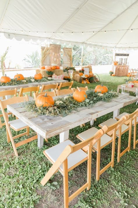 First Birthday Pumpkin Patch Theme, Fall Fest First Birthday, First Birthday Party November, Neutral Fall Birthday, Pumpkin Greenery Centerpiece, Pumpkin 3rd Birthday Party, First Birthday Party Food Ideas Fall, Pumpkin Party Table Decor, First Birthday In November