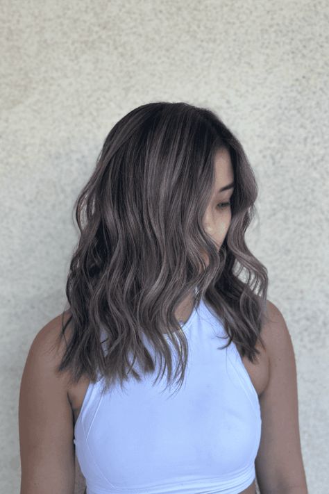 ashy brunette hair, hair color trends 2024, brunette hairstyles Ashy Brunette Hair, Ashy Brunette Balayage, Ashy Brunette, Asian Balayage, Brunette Hair Ideas, Ash Balayage, Ashy Hair, Ash Brown Balayage, Wavy Layers