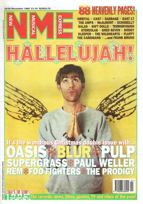 Blur: Damon Albarn, NME, December 23/30, 1995. Nme Magazine Cover, Frank Bruno, Nme Magazine, East 17, Stomach Problems, Paul Weller, The Cardigans, Damon Albarn, Look Younger