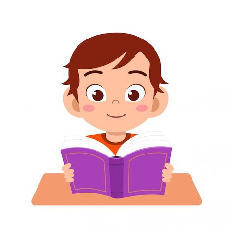 Reading Cartoon, Kids Reading Books, Its A Boy Balloons, School Illustration, Happy Students, Flashcards For Kids, Back To School Kids, Summer Camps For Kids, Kid Boy