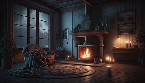 Living Room With A Fireplace, Art Bases, Cosy Living Room, Old Room, Cozy Fireplace, Cozy Reading, Cozy Place, Living Room With Fireplace, Art Base