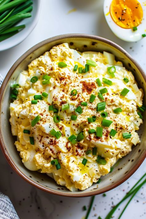 Deviled Egg Salad Deviled Egg Salad Recipe, Thanksgiving Deviled Eggs, Deviled Egg Salad, Gluten Free Travel, Family Lunch, Sandwich Fillings, Egg Salad Recipe, Deviled Egg, Dairy Free Dessert