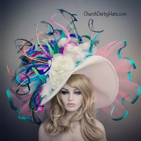 Diy Derby Hat Ideas, Kentucky Derby Hats Diy Ideas, Crazy Kentucky Derby Hats, Diy Kentucky Derby Hat, Kentucky Derby Party Hats, Derby Hats Diy Ideas, Kentucky Derby Hats Diy, Derby Hats Diy, Horse Race Hats