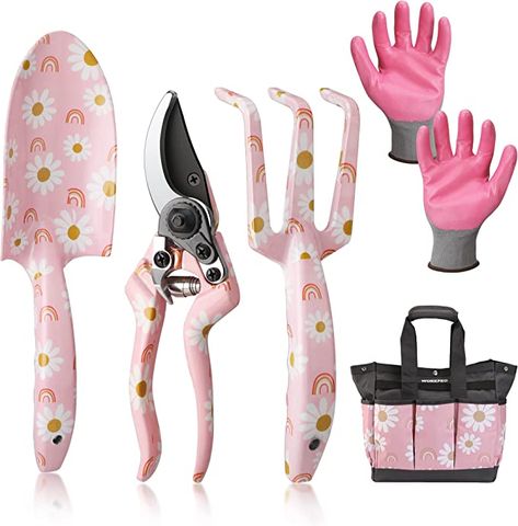 Garden Tool Bag, Gardening Tool Kit, Garden Bags, Garden Tool Set, Garden Tool, Pink Garden, Garden Hand Tools, Tote Storage, Gardening Gloves