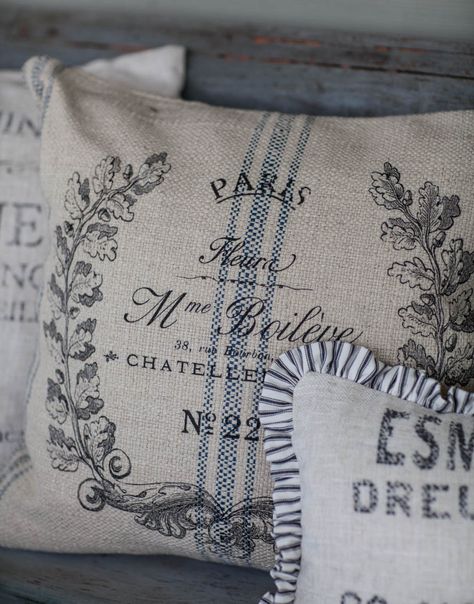 The Easy Way to do French Decor - Cedar Hill Farmhouse French Country Crafts, French Country Decorating Bedroom, French Country Fabric, French Country Rug, Cedar Hill Farmhouse, Country Pillows, Modern French Country, Grain Sack Pillows, Vintage Window