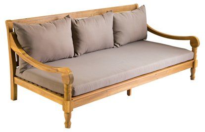 Buzzards Daybed, Natural/Beige Now: $954.50 							  							Was: $1,195.00 Bed Mattress Sizes, Rattan Daybed, Outdoor Daybed, Brown Cushions, Beige Cushions, Pool Furniture, Bygone Era, Outdoor Lounge Furniture, Lounge Furniture