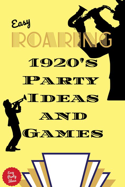 From Gatsby to Jazz to Silent Films, the 20s provides endless inspiration for parties! Celebrate the Roaring Twenties our way for a one-of-a-kind easy party ideas.  | Easy Party Ideas and Games #partyideas #Roaring20sparty #easypartyideas 1920s Party Games Roaring 20s, Great Gatsby Party Games Fun, 1920s Games Roaring 20s Party Ideas, Roaring 20s Games, Great Gatsby Party Games, Roaring Twenties Birthday Party, Speakeasy Party Games, Roaring 20s Party Games, Gatsby Party Games