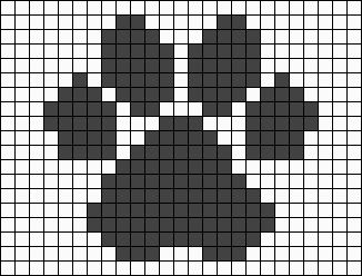 Dachshund Alpha Pattern, Dog Alpha Pattern, Alpha Patterns Cat, Pixel Art Dog, Cat Footprint, Paw Paws, Easy Pixel Art, Diamond Paint, White Puppies