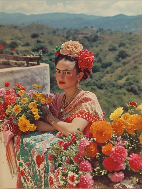 Frida Khalo Photographs, Frida Khalo Flowers, Frida Khalo Aesthetic, Frida Photoshoot, Frida Kahlo Pictures, Frida Aesthetic, Frida Kahlo Aesthetic, Frida Kahlo Photos, Friday Khalo