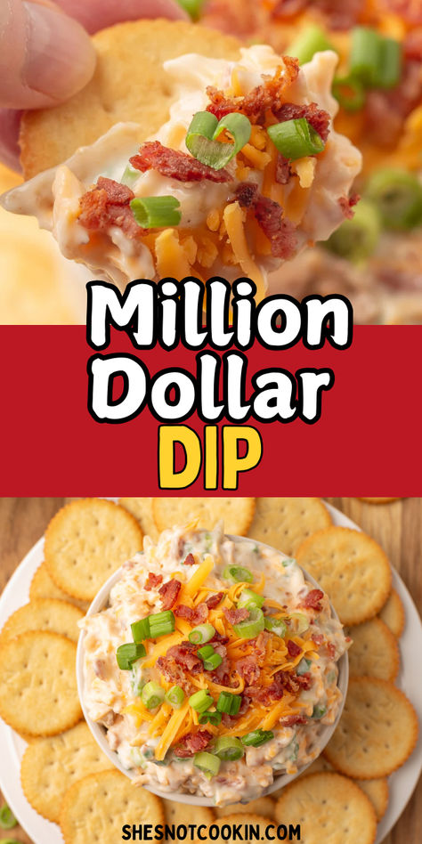 Million dollar dip on a white plate. Large Party Dips, Luau Dip Recipes, 5 Million Dollar Dip, Best Dip In The World Recipe, Millionaire Dip Recipe, Appetizer Recipes Dips Cold, Mayo And Sour Cream Dip, Savory Cold Dips, Layered Dips Recipes