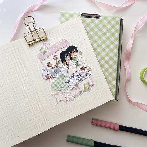 Anime Art Journal, Sketchbook Pages Ideas, Kimi Ni Todoke Anime, Anime Journal Ideas, Sketchbook Ideas Inspiration, Journal With Me, The Color Green, Anime Journal, Glowing Art