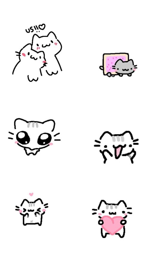 Simple Cat Drawing, Cute Easy Doodles, Chibi Cat, Goofy Drawing, Cute Little Tattoos, Cat Doodle, Cat Hacks, Funny Comic, Easy Doodle Art