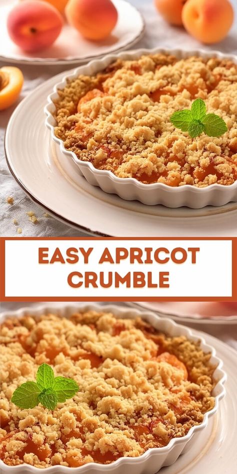 Apricot Crumble Apricot Crisp Recipes, Apricot Crumble Recipe, Apricot Crumble, Apricot Dessert, Oat Crumble Topping, Dessert Pasta, Apricot Recipes, Fruit Crumble, Chilled Desserts