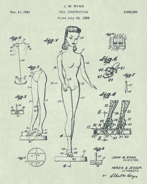 Barbie doll patent Paper Doll Tattoo, Vintage Barbie Tattoo, Barbie Blueprint, Barbie Doll Tattoo, Vintage Barbie Art, Old Barbie Dolls, Barbie Tattoo, Barbie Print, Barbie Hands