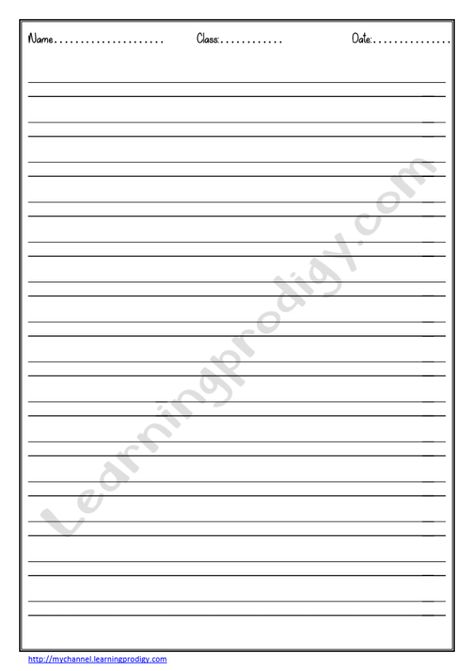 Handwriting Printable Lined Paper PDF | Double lines Writing Paper Templates | Lines for Writing Practice for Preschoolers - LearningProdigy - English, English Alphabets Tracing, English-N, Subjects - Handwriting Paper Printable, English Alphabet Writing, English Writing Practice, Kindergarten Rules, Writing Paper Template, Word Line, Printable Lined Paper, Handwriting Paper, Alphabet Writing