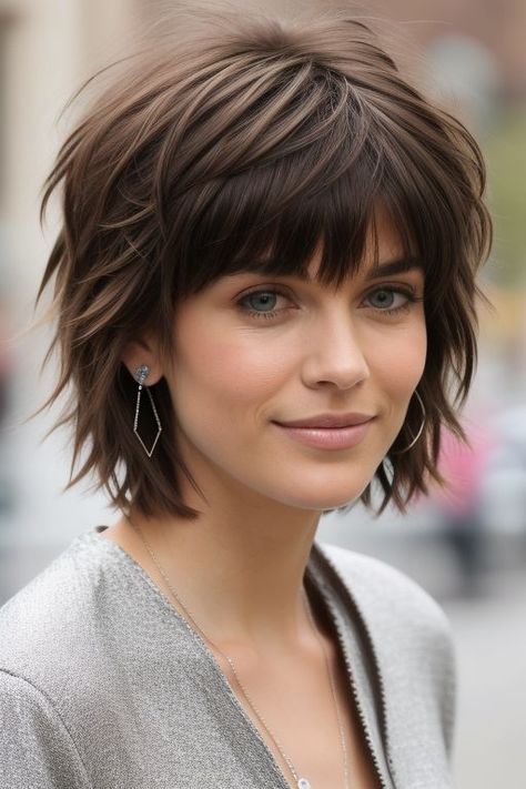 28+ Short Shag Haircuts 24 Shoulder Hairstyles, Short Shaggy Haircuts, Haircuts For Medium Length Hair, Short Shag Haircuts, Haircuts For Women Over 50, Layered Haircuts For Medium Hair, Shag Haircuts, Short Shag, Hairstyles And Haircuts