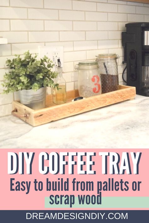 Diy Coffee Tray, Wood Trays Diy, Small Pallet Projects Diy, Drvo Ideje, Diy Table Tray, Small Wood Box Ideas, Wood Tray Diy, Wooden Tray Diy, Diy Wood Tray