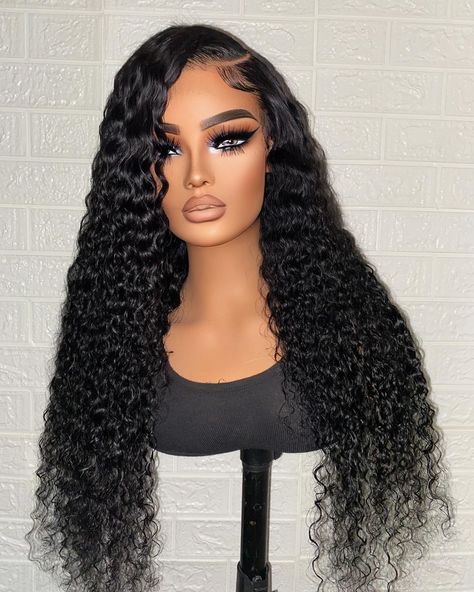 The tropical curly/deep wave look is a MUST HAVE period 😍😍 the best Vacay or every day look! LEXXI 28” 5x5 HD GLUE-LESS JET BLACK Side Part ✨ 5x5 HD lace GLUE-LESS unit Available for purchase 🤎 TEXT TO ORDER: 484-475-6470 -Hair: raw Indian luxe DEEP wave 5x5 HD closure -Size: 21”-23” circumference -Elastic Adjustable Band for glue-less wear ALL Custom signature units include: ✅Custom machine made ✅Tailored to fit clients head measurements ✅Premium Bundles & HD lace included ✅Glue-l... Long Curly Side Part, Curly Side Part Wig, Lace Glue, Curly Hair Photos, Custom Signature, Natural Wigs, Baby Hairs, Curly Lace Front Wigs, Beautiful Wigs