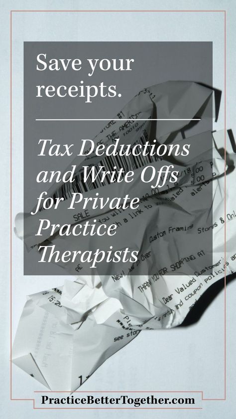 The first time you consider tax write offs and deductions, it can be overwhelming. Here you will find a comprehensive list of all possible deductions as a private practice therapist. Tax Write Offs, Self Employed, Free Checklist, Tax Deductions, Private Practice, Writing Practice, Better Together, Save Yourself, Personal Finance