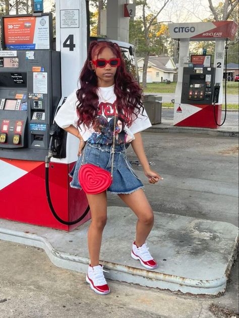 White And Red Outfits For Women, Red 11s Outfit Women, Red Cement 4s Outfit, Cherry 11s Outfit Ideas, 13th Birthday Outfit Ideas, Cherry 11s Outfit, 11s Outfit, Charleston Outfits, Outfit Ideas Baddie