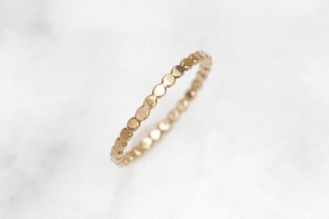 This delicate and luxurious solid 14k simple stacking ring is an absolute classic favorite. The design is clean and simple, and the texture adds a Simple Wedding Band, Simple Stacking Rings, Textured Gold Ring, Simple Wedding Bands, Dot Ring, Boho Geometric, Textured Ring, Ring Minimalist, Simple Wedding