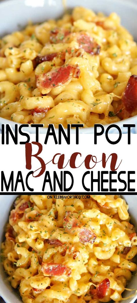 Pressure Cooker Dinner, Instant Pot Bacon, Instant Meals, Instapot Meals, Nutrisystem Recipes, Comfort Recipes, Instant Pot Pasta Recipe, Bacon Mac And Cheese, Savory Meals