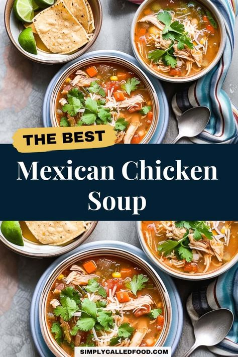 Mexican Chicken Soup Recipe Authentic Mexican Chicken Recipes, Chicken Caldo, Authentic Mexican Chicken, Soup In A Crock Pot, Mexican Chicken Soup, Chicken Potato Soup, Chicken Soup Recipes Homemade, Instant Pot Slow Cooker, Mexican Soup Chicken