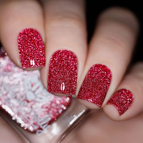 Bright Nail Polish, Reflective Nails, Glitter Polish, Stunning Nails, Red Fall, Nails Red, Red Sparkle, Bright Nails, Glitter Nail Polish