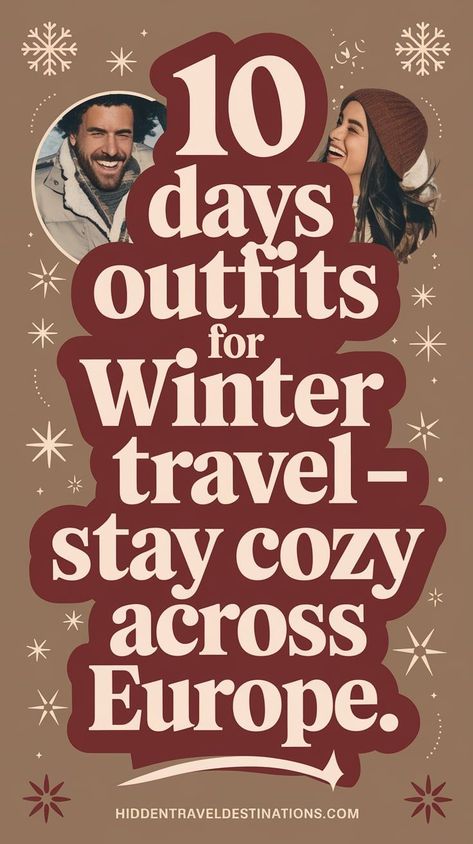 10 days of outfits for winter travel that will keep you cozy and stylish across Europe. These winter travel outfit ideas combine comfort and fashion, perfect for the Europe travel aesthetic winter, ensuring you look chic while checking off your international travel checklist for women. Germany Winter Outfits, Winter In Europe Outfits, Travel Checklist For Women, Travel Aesthetic Winter, Europe Travel Aesthetic, International Travel Checklist, Travel Outfit Ideas, Outfits For Winter, Neo Baroque