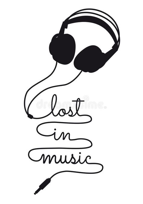 Lost in music, vector headphone. Lost in music, headphone cable writing, vector #Sponsored , #SPONSORED, #affiliate, #music, #writing, #cable, #Lost Music Art Drawing, Lost In Music, Headphones Drawing, Music Sketch, Headphones Art, Music Doodle, Music Notes Art, Music Tattoo Designs, Music Drawings