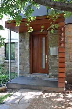 Modern Porch Portico Design Ideas, Pictures, Remodel, and Decor Modern Front Porches, Portico Design, Mid Century Modern Exterior, Porch Wood, Porch Design Ideas, Modern Porch, Building A Porch, Porch Columns, Modern Front Door