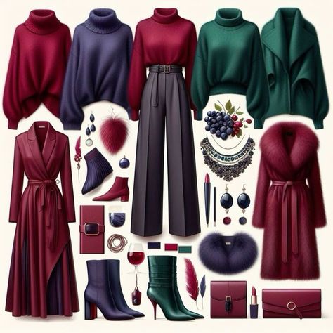 Deep Color Code Outfits, Deep Winter Aesthetic Outfits, Deep Winter Outfits Aesthetic, Dark Winter Color Palette Outfits, Deep Winter Color Palette Outfits, Deep Winter Palette Outfits, Aries Outfits, Color Analysis Winter, Deep Winter Palette