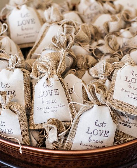 Coffee Wedding Ideas | blog.theknot.com Wedding Souvenirs For Guests, Coffee Wedding Favors, Coffee Favors, Tea Wedding Favors, Wedding Favors And Gifts, Edible Wedding Favors, Coffee Wedding, Wedding Giveaways, Best Wedding Favors