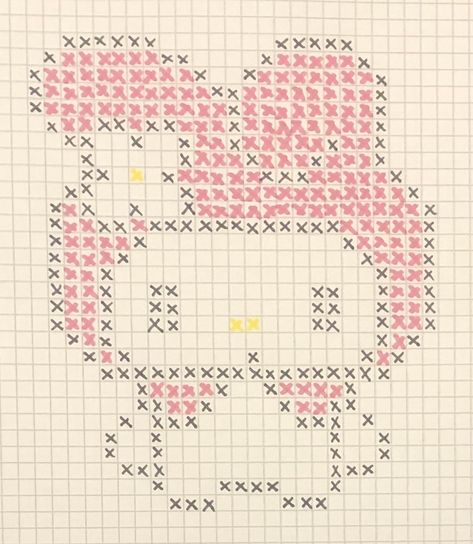 Pixel Drawing My Melody, Sanrio Graph Paper, My Melody Pixel Art Grid, Pixel Drawing Aesthetic, My Melody Pixel Art, Mother Day Craft, Pixel Art Sanrio, Sanrio Pixel Art, Spiderman Pixel Art