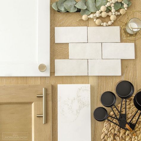 Kitchen Flatlay, White And Light Wood Kitchen, White And Natural Wood Kitchen, Light Wood Kitchen Cabinets, Wood Kitchen Design, Light Wood Kitchen, Neutral Whites, White Oak Kitchen Cabinets, Kitchen Design Centre