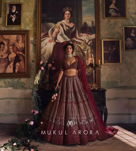 MUKUL ARORA on Instagram: "Mukul Arora Winter Festive 2022 is influenced by the rich European art and architecture merged with the Indian interpretation. The collection is pulsating with bursts of passion and verve, rich in textures, fierce in silhouettes and fresh in tonalities. The effervescent collection celebrates the heritage craftsmanship and expanding horizons for today’s bride and groom. 10 years of experience and experimentation to fulfil my dream, “Mukul Arora Couture“ Mukul Arora Br Mukul Arora Lehenga, Mukul Arora, Extravagant Outfits, Jewellery Fashion Shoot, Photo Folio, Wedding Fits, Reception Outfits, Eastern Fashion, Sabyasachi Bride