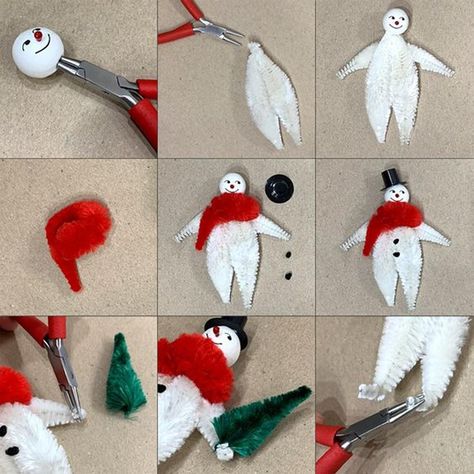 Chenille Stem Crafts, Diy Schneemann, Chenille Crafts, Vintage Christmas Crafts, Pipe Cleaner Crafts, Snowman Crafts, Ornament Crafts, Vintage Christmas Ornaments, Vintage Crafts