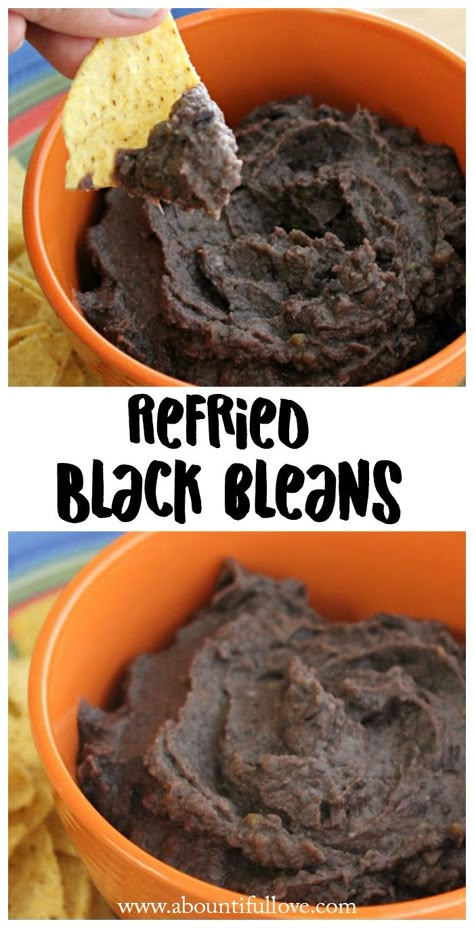 Refries Black Beans Recipe, Homemade Refried Black Beans, Basil Tofu, Crockpot Vegan, Homemade Tortilla Recipe, Refried Black Beans, Black Bean Paste, Mexican Black Beans, Homemade Refried Beans