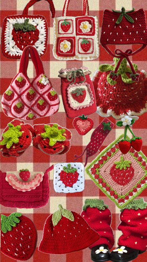 Strawberry Crochet, Crochet Strawberry, Quick Crochet Patterns, Crochet Shop, Crochet Design Pattern, Kawaii Crochet, Crochet Stitches For Beginners, Crochet Fashion Patterns, Quick Crochet