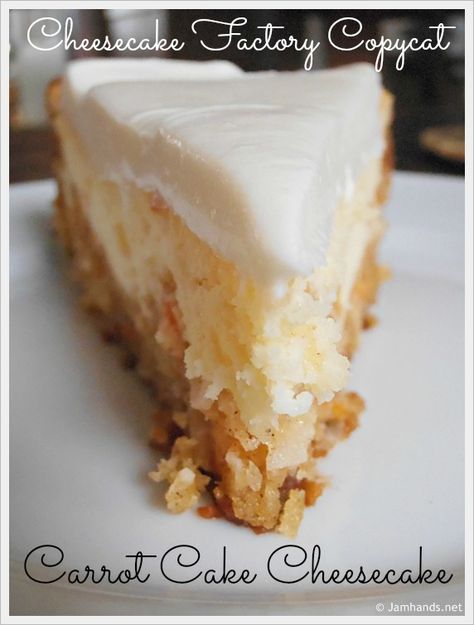 Cheesecake Factory Carrot Cake, Carrot Cake Cheesecake Recipe, Carrot Cheesecake, Cheesecake Factory Copycat, Carrot Cake Cheesecake, Cake Cheesecake, Milk Cake, Cheesecake Factory, A Piece Of Cake