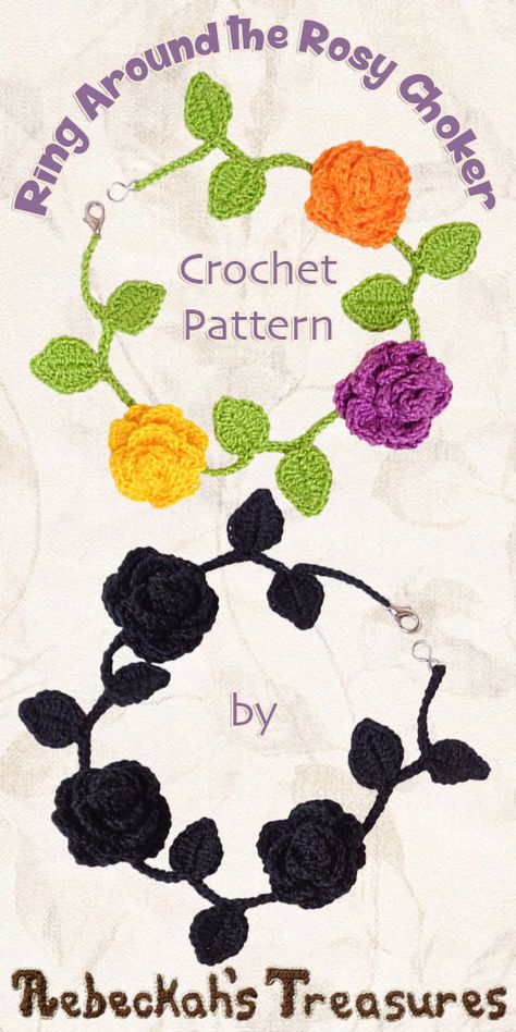 Crochet Flower Necklace Pattern Free, Necklace Crochet Pattern Free, Crochet Lace Choker Pattern Free, Crochet Choker Necklace, Crochet Flower Choker, Crochet Gothic Patterns, Crochet Choker Free Pattern, Crochet Choker Pattern, Crochet Necklace Pattern Free