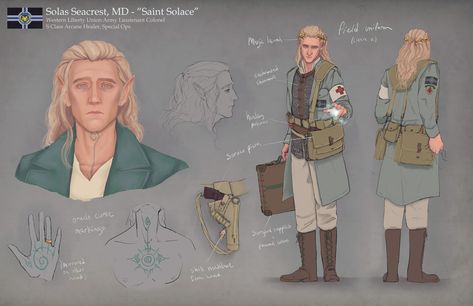 ArtStation - Fantasy WW2 Healer Character Design, Christen Niedzielski Fantasy Healer Outfit, Fantasy Healer, Healer Character Design, Healer Character, Ryan Seacrest, Modern Fantasy, Character Sheet, Christening, Character Art