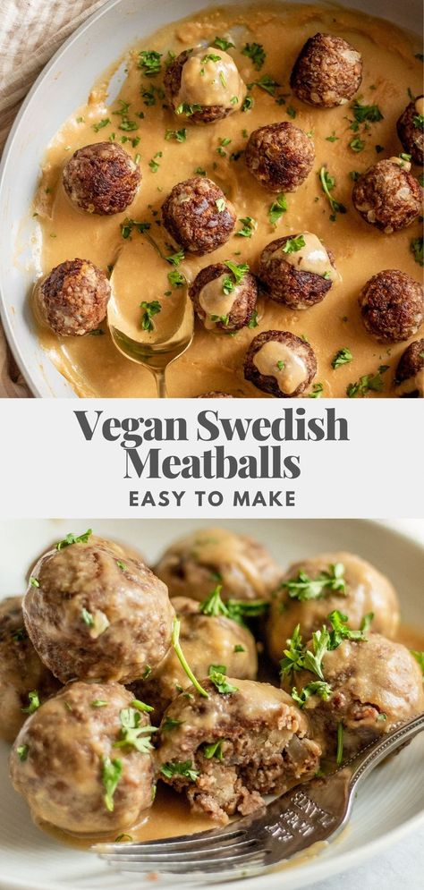 Vegan Swedish Meatballs Beyond Meat, Plant Based Swedish Meatballs, Nordic Vegetarian Recipes, Vegan Swedish Meatball Sauce, Vegan Icelandic Recipes, Vegan Greek Meatballs, Vegan Nordic Recipes, Vegan Mushroom Meatballs, Simple Vegan Dinner Healthy