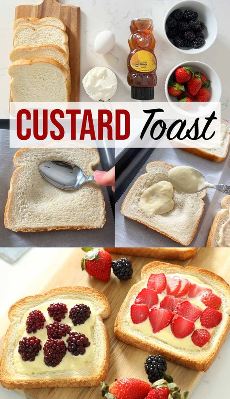 Air Fryer Custard Toast, Custard Yogurt Toast, Yogurt Toast Air Fryer, Yogurt French Toast, Food Timetable, Custard French Toast, Custard Toast, Yogurt Toast, Greek Yogurt Eggs