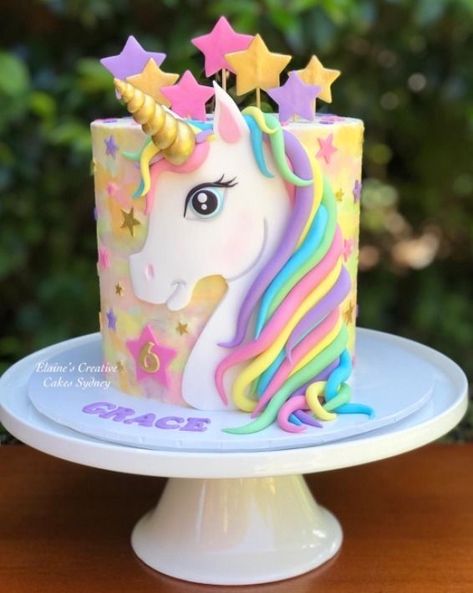 Unicorn Cake Design, Easy Unicorn Cake, Unicorn Birthday Party Cake, 4de Verjaardag, Little Pony Cake, 4th Birthday Cakes, Unicorn Birthday Cake, Elegant Birthday Cakes, 3rd Birthday Cakes