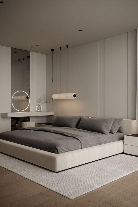 Transform your space with these elegant bedroom design ideas. Explore chic decor, elegant bedding, and stylish furniture arrangements Minimal Bedroom Interior, Contemporary Modern Bedroom, Bedroom Ideas Luxury, Elegant Bedroom Design, Minimalist Bedroom Ideas, Minimal Bedroom, New Bedroom Design, Minimalist Bed, Bedroom Bed Design