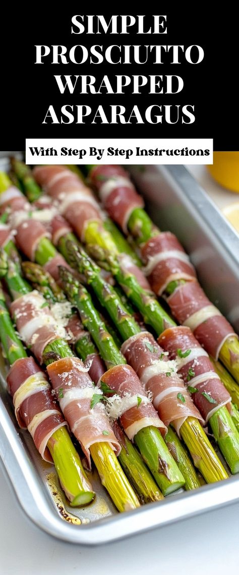 Image for Simple Prosciutto Wrapped Asparagus Asparagus Starter Recipes, Cold Asparagus Recipes, Prosciutto Wraps, Proscuitto Wrapped Asparagus, Asparagus And Prosciutto, Healthy Asparagus, Asparagus Prosciutto, Asparagus Appetizer, Prosciutto Appetizer